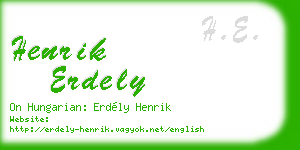 henrik erdely business card